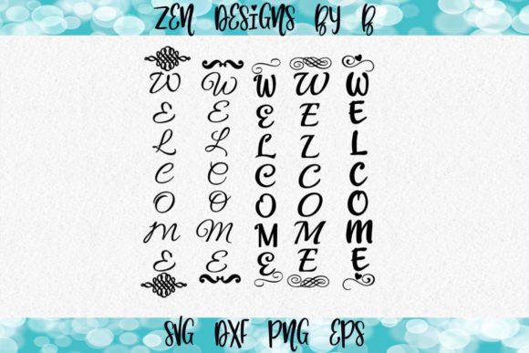 5 Welcome Front Porch Signs Graphic for Crafts and Graphics