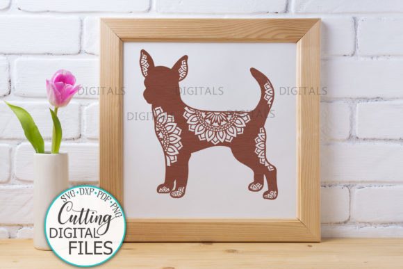 Chihuahua Mandala Dog Sign: Graphics for Crafts & Branding