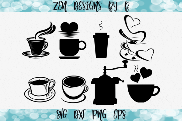 Coffee Cups Bundle: A Designer's Take on Graphics for Crafts