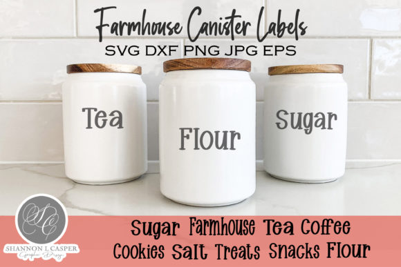 Farmhouse Kitchen Canister Sign Bundle: Graphics and Illustrations for Branding