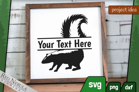 Funny Skunk, Woodland Split Monogram for Crafts and Graphics