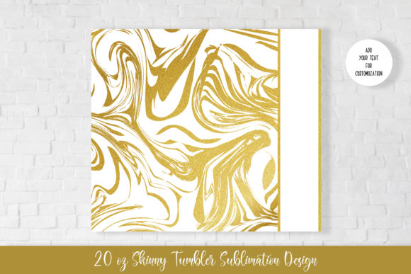 Gold Glitter Marble Skinny Tumbler 20oz Graphics for Crafts