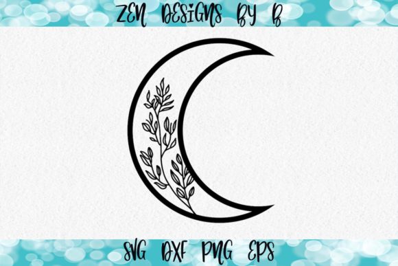 Hand Drawn Moon with Vines: Graphics and Illustrations for Editors