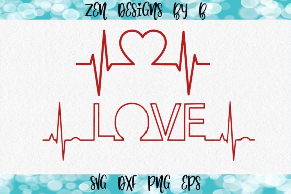 Heart and Love EKG Graphics for Crafts & Custom Projects