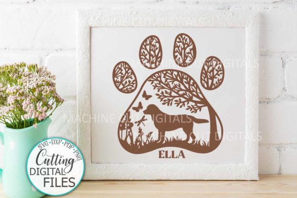 Labrador Retriever Paw Dog Sign Graphics for Crafts & Content