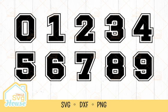 Sports Jersey Font Numbers Svg for Graphics and Crafts