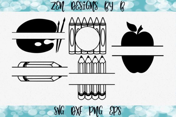 Teacher Monogram Frames Bundle: Graphics for Crafts & Branding
