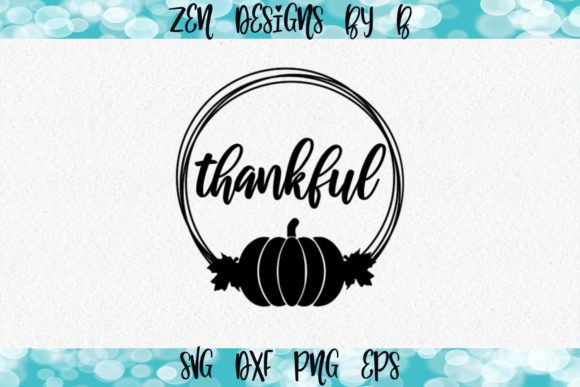 Thankful Wreath Graphics for Crafts and Content Publishing