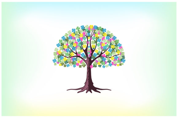 Vibrant Sakura Flower Tree Illustrations for Graphics